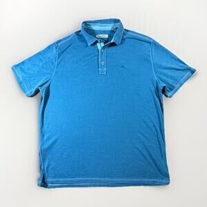 Tommy Bahama mens turquoise short sleeve polo shirt size large